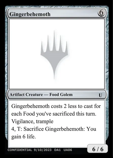 Gingerbehemoth, Magic card UNK UA06a — Unknown Event set