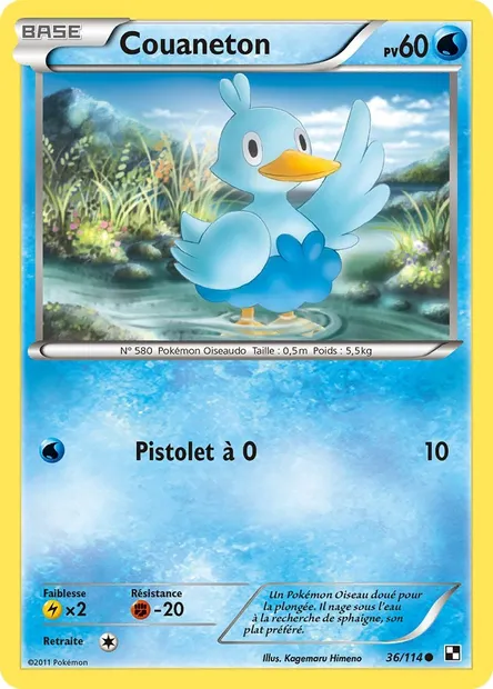 Couaneton, carte Pokémon BLW 36 — extension Noir & Blanc