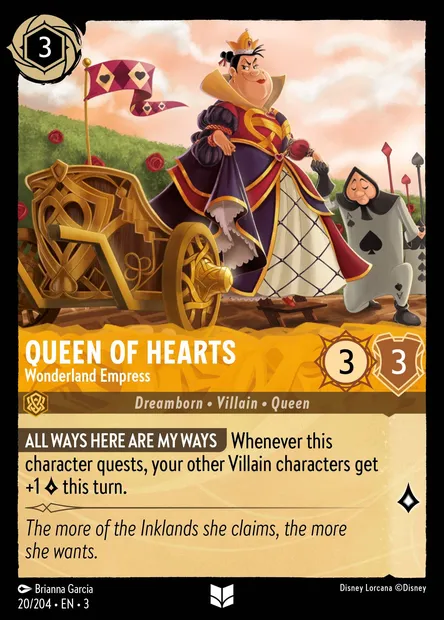 Queen of Hearts - Wonderland Empress, Disney Lorcana card CH3-020 — Into the Inklands set