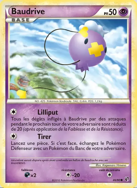 Baudrive, carte Pokémon UD 46 — extension Indomptable