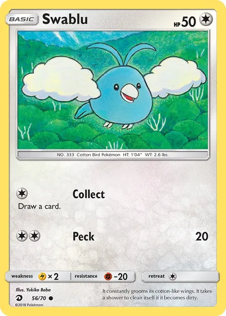 Swablu, Pokémon card DRM 56 — Dragon Majesty set