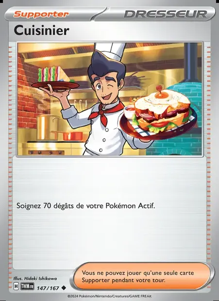 Cuisinier, carte Pokémon TWM 147 — extension Mascarade Crépusculaire