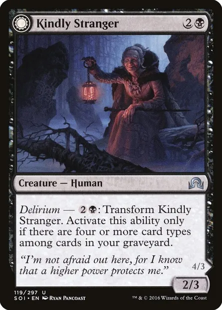 Kindly Stranger // Demon-Possessed Witch, Magic card SOI 119 — Shadows over Innistrad set