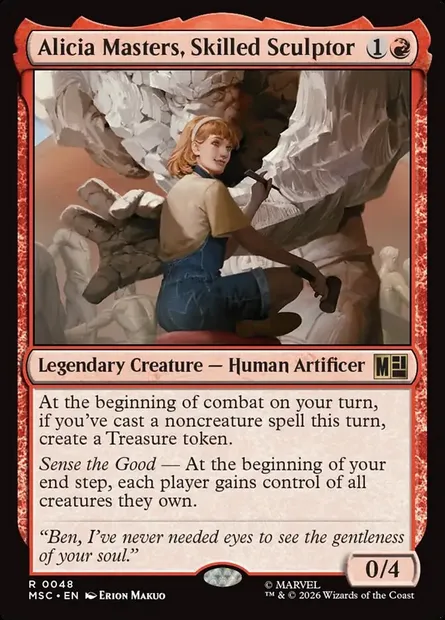 Alicia Masters, Skilled Sculptor, Magic card MSC 48 — Marvel Super Heroes Commander set