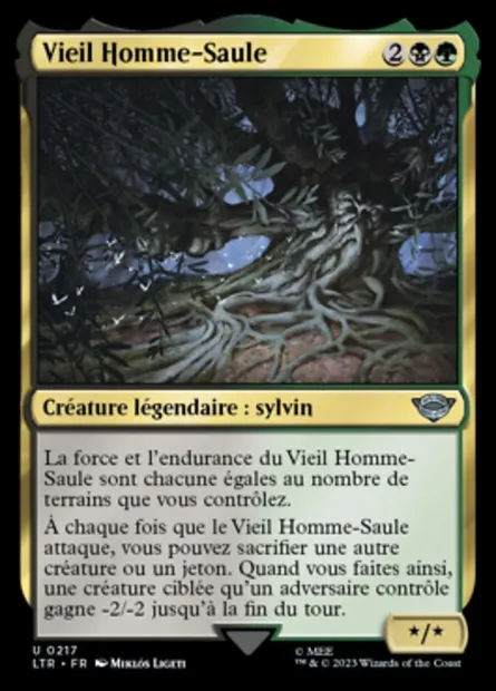 Vieil Homme-Saule, carte Magic LTR 217 — extension Le Seigneur des Anneaux : chroniques de la Terre du Milieu