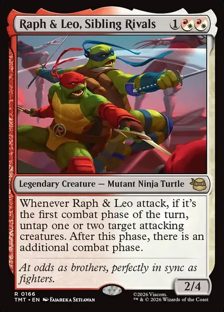 Raph & Leo, Sibling Rivals, Magic card TMT 166 — Teenage Mutant Ninja Turtles set