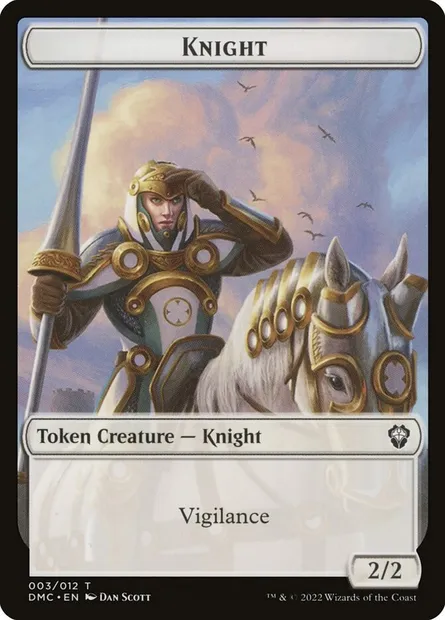 Knight, carte Magic TDMC 3 — extension Dominaria United Commander Tokens