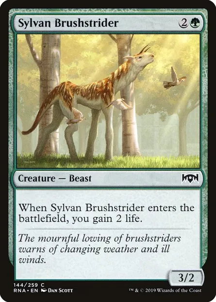 Sylvan Brushstrider, Magic card RNA 144 — Ravnica Allegiance set