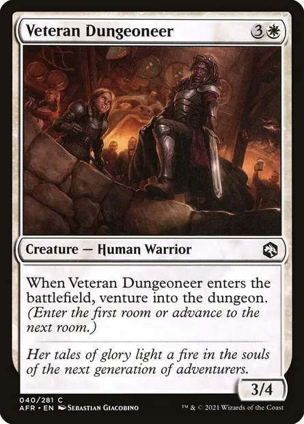 Veteran Dungeoneer, Magic card AFR 40 — Adventures in the Forgotten Realms set