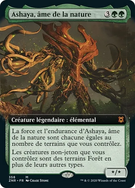 Ashaya, âme de la nature, carte Magic ZNR 358 — extension Renaissance de Zendikar