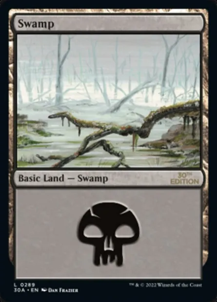 Swamp, Magic card 30A 289 — 30th Anniversary Edition set