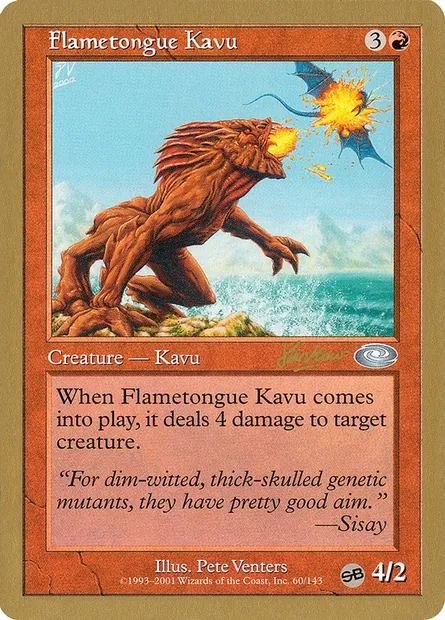 Flametongue Kavu, Magic card WC02 shh60sb — World Championship Decks 2002 set