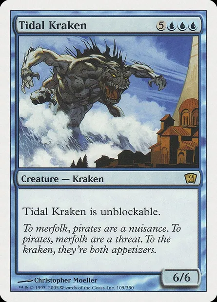 Kraken des marées, carte Magic 9ED 105 — extension Neuvième Edition
