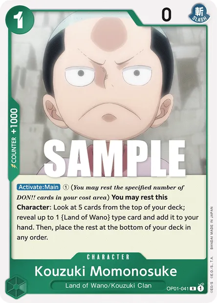 Kouzuki Momonosuke, One Piece card OP01-041 — ROMANCE DAWN set