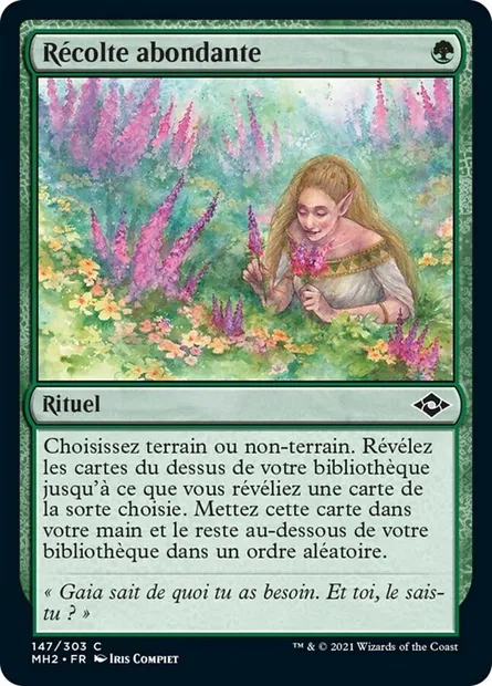 Récolte abondante, carte Magic MH2 147 — extension Horizons du Modern 2