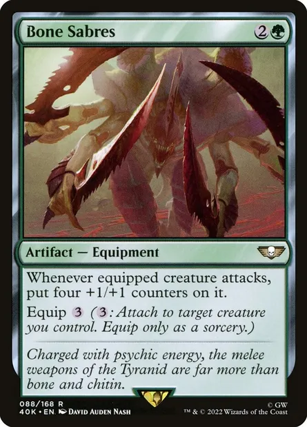 Bone Sabres, Magic card 40K 88 — Warhammer 40,000 Commander set