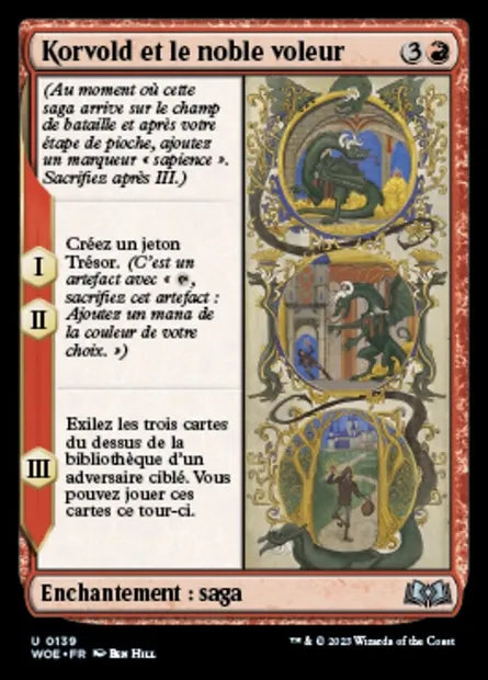 Korvold et le noble voleur, carte Magic WOE 139 — extension Wilds of Eldraine