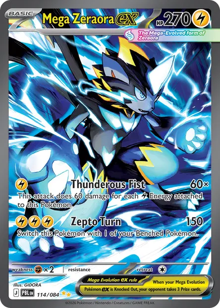 Mega Zeraora ex, Pokémon card PBL 114 — Pitch Black set