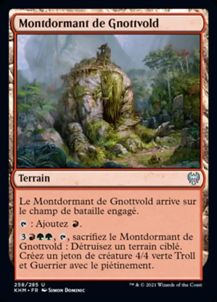 Montdormant de Gnottvold, carte Magic KHM 258 — extension Kaldheim