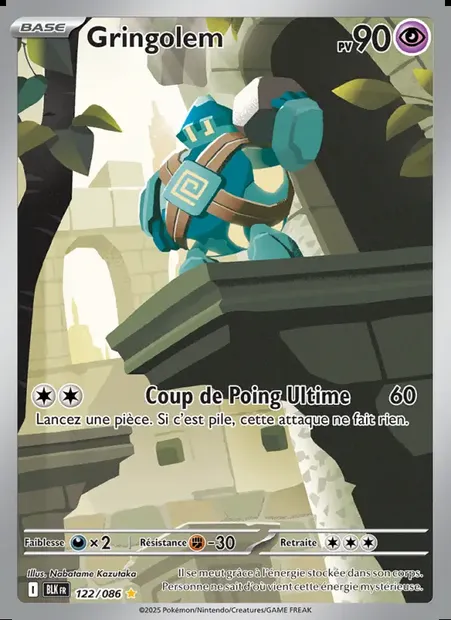 Gringolem, carte Pokémon BLK 122 — extension Foudre Noire