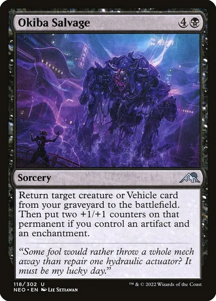 Okiba Salvage, Magic card NEO 118 — Kamigawa: Neon Dynasty set