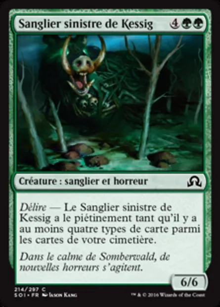Sanglier sinistre de Kessig, carte Magic SOI 214 — extension Ténèbres sur Innistrad