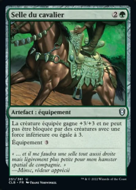 Selle du cavalier, carte Magic CLB 251 — extension Commander Légendes : la bataille de la Porte de Baldur