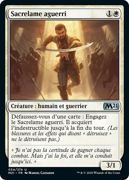 Sacrelame aguerri, carte Magic M21 34 — extension Core Set 2021