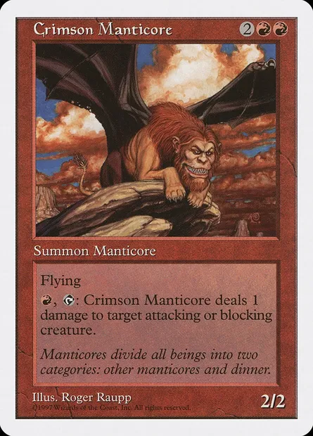 Crimson Manticore, Magic card 5ED 217 — Fifth Edition set