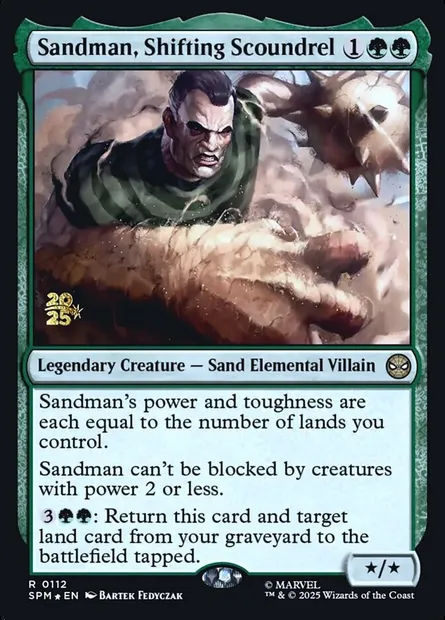 Sandman, Shifting Scoundrel, Magic card PSPM 112s — Marvel's Spider-Man Promos set