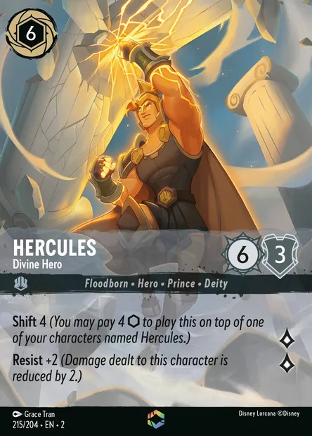 Hercules - Divine Hero, Disney Lorcana card CH2-215 — Rise of the Floodborn set