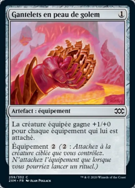 Gantelets en peau de golem, carte Magic 2XM 259 — extension Double Masters