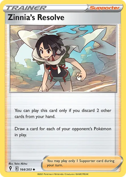 Zinnia's Resolve, Pokémon card EVS 164 — Evolving Skies set