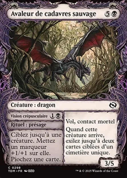 Feral Deathgorger // Vol, contact mortel, carte Magic TDM 298 — extension Tarkir: Dragonstorm