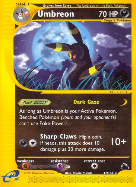 Umbreon, Pokémon card SK 32 — Skyridge set