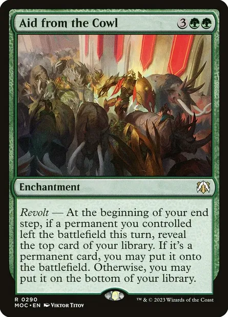 Aid from the Cowl, Magic card MOC 290 — March of the Machine Commander set