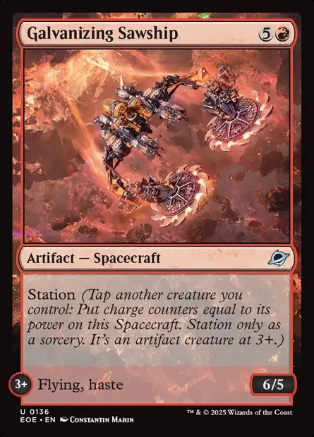 Galvanizing Sawship, Magic card EOE 136 — Edge of Eternities set