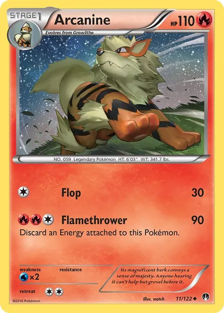 Arcanine, Pokémon card BKP 11 — BREAKpoint set