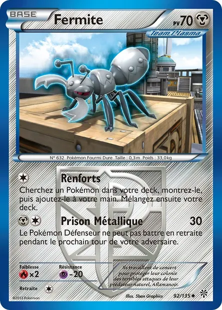 Fermite, carte Pokémon PLS 92 — extension Tempète Plasma