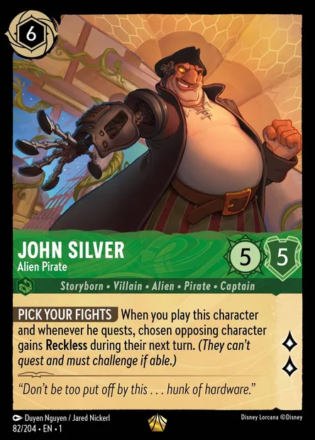 John Silver - Alien Pirate, Disney Lorcana card CH1-082 — The First Chapter set