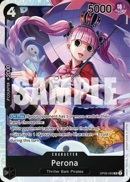 Perona, One Piece card OP06-093 — WINGS OF THE CAPTAIN set