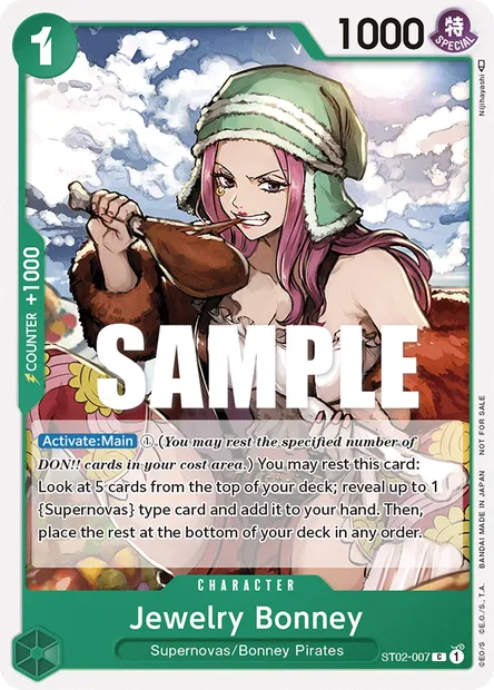 Jewelry Bonney, One Piece card ST02-007 — Worst Generation set