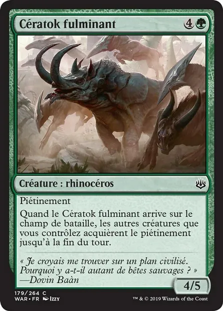 Cératok fulminant, carte Magic WAR 179 — extension La guerre des Planeswalkers