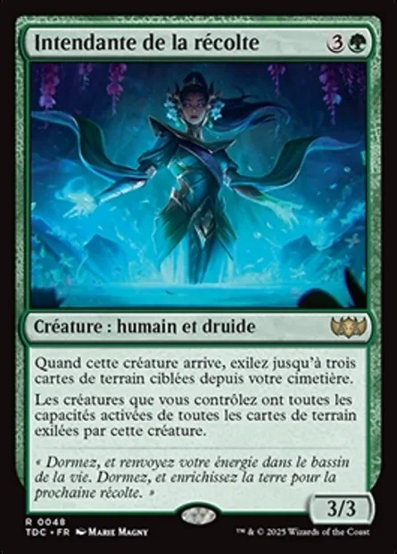 Intendante de la récolte, carte Magic TDC 48 — extension Tarkir: Dragonstorm Commander