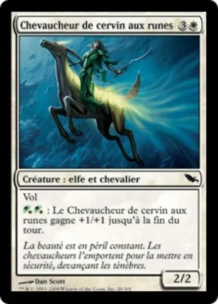 Chevaucheur de cervin aux runes, carte Magic SHM 20 — extension Sombrelande
