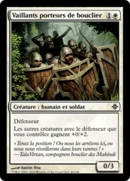 Vaillants porteurs de bouclier, carte Magic ROE 46 — extension L'ascension des Eldrazi