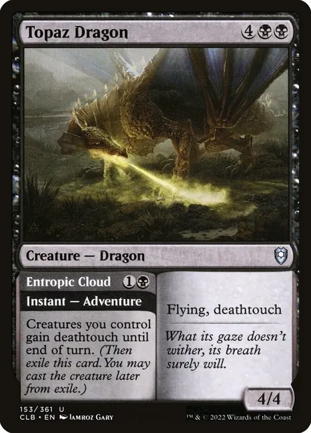 Topaz Dragon // Entropic Cloud, Magic card CLB 153 — Commander Legends: Battle for Baldur's Gate set