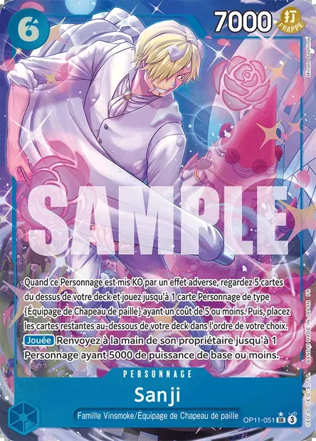 Sanji, carte One Piece OP11-051 — extension DES POINGS VIFS COMME L'ÉCLAIR