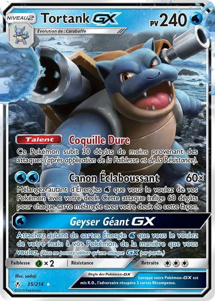 Tortank GX, carte Pokémon UNB 35 — extension Alliance Infaillible