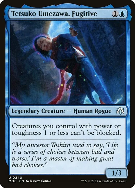 Tetsuko Umezawa, Fugitive, Magic card MOC 240 — March of the Machine Commander set